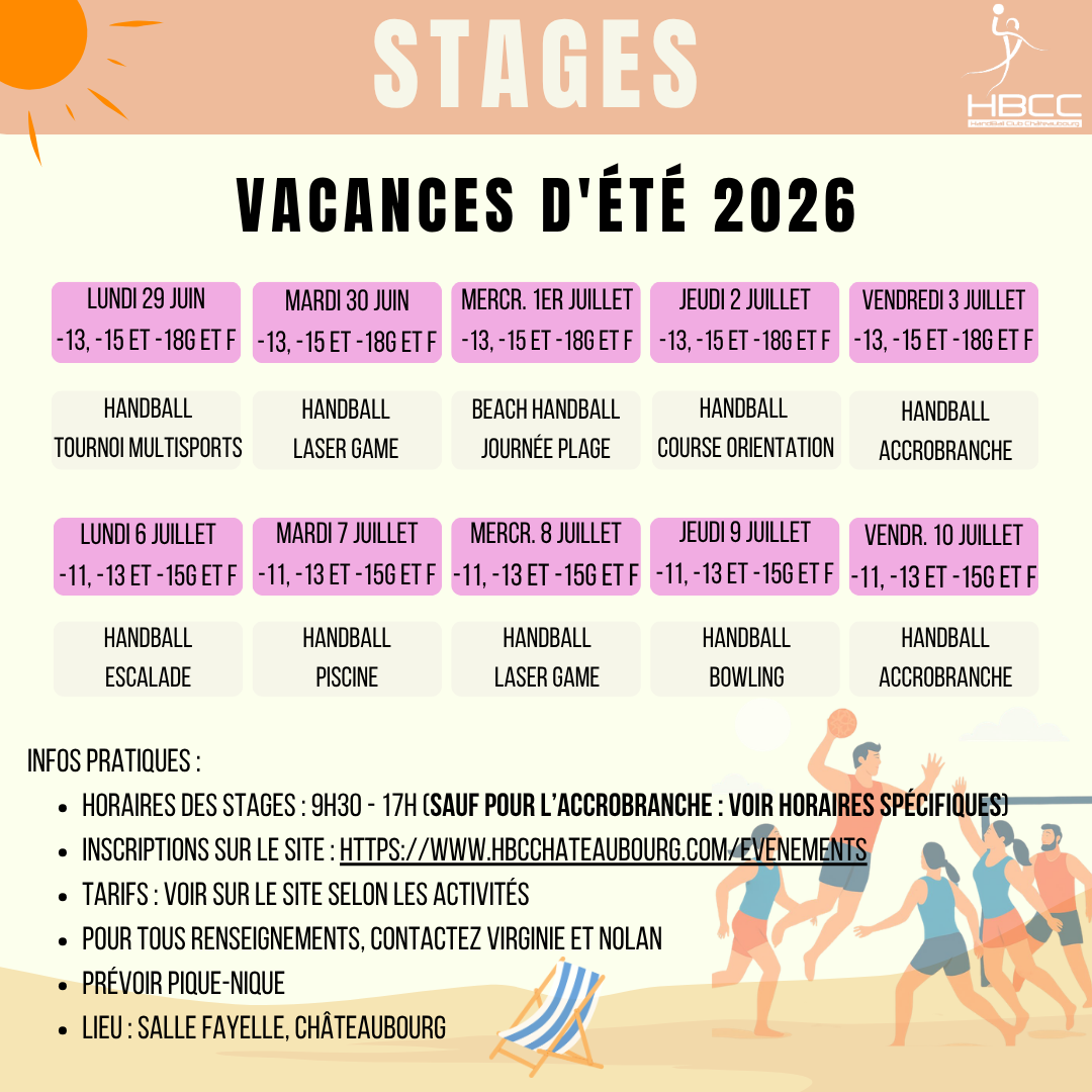 Stages HBCC vacances d'été