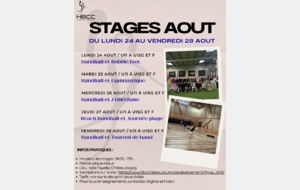 Stages de reprise d'août 2026