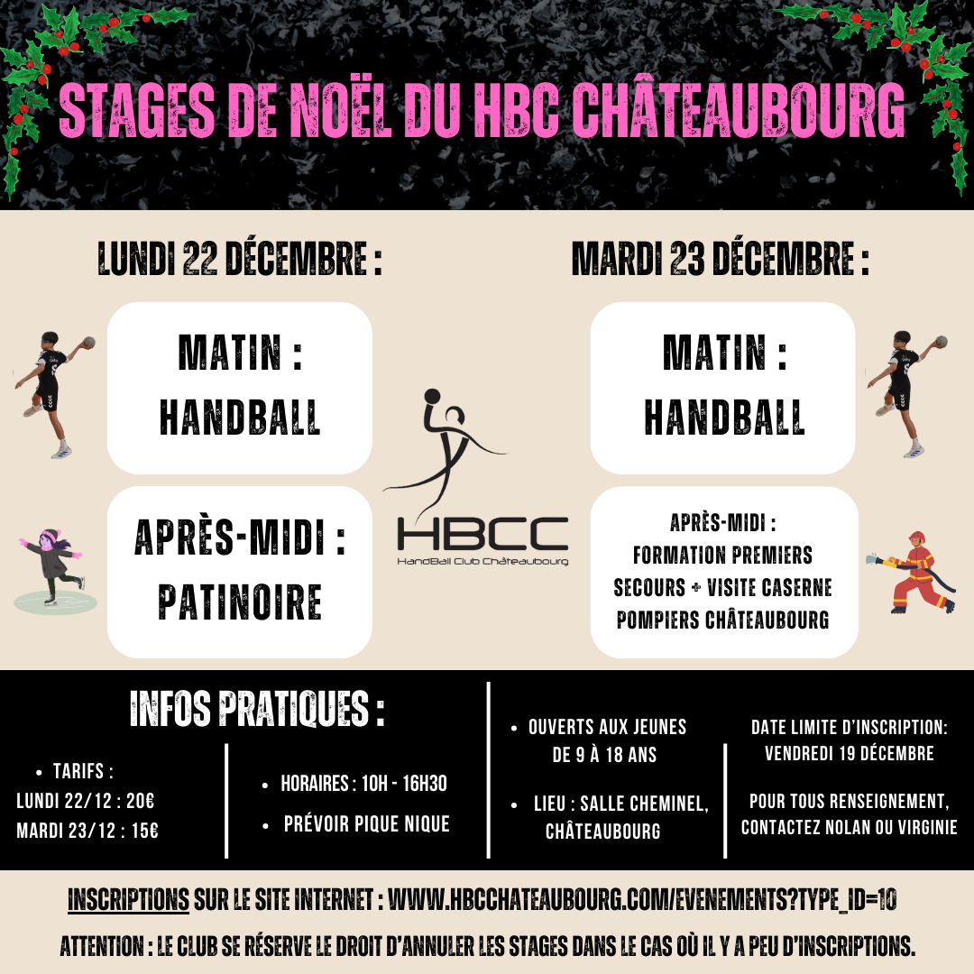 Stage Mardi 23 décembre : Hand et Pompiers
